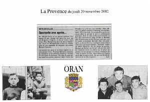 AA 004 RETROUVAILLES 2002 PARU DANS LA PROVENCE 20 NOVEMBRE 2002
